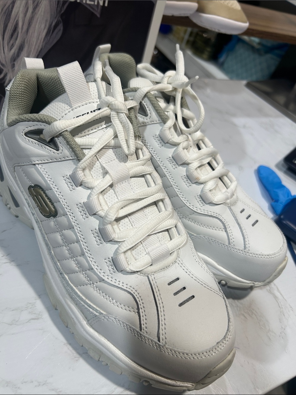 Skechers D’Lites White Chunky Sneakers New